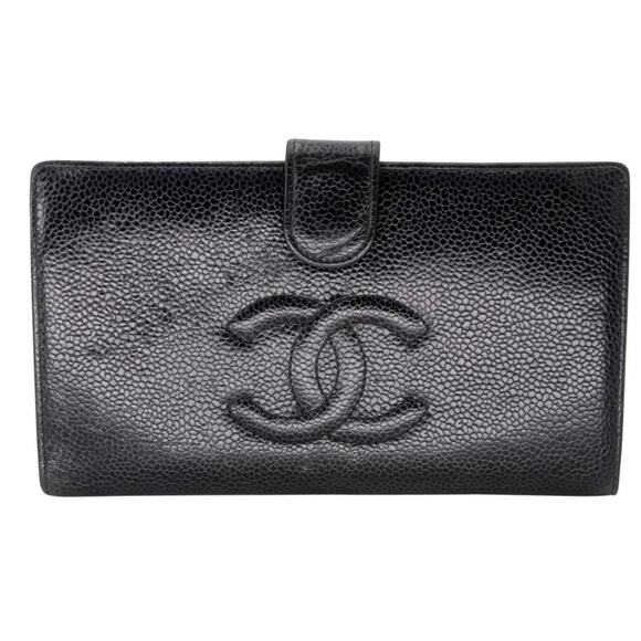 Chanel Caviar CC Long Leather French Purse Wallet CC-1029P-0017 - Picture 1 of 12